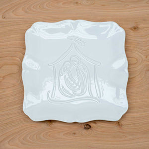 Nativity Embossed Square Platter