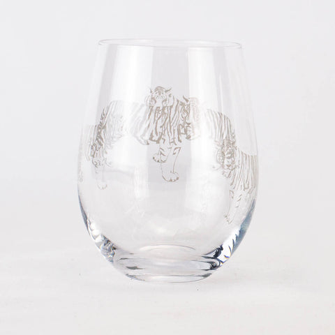 Tigers on the Prowl Wine Glasses