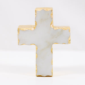 Marble Cross with Gold Leaf Edges