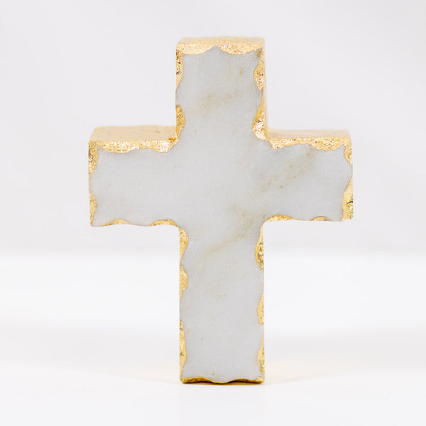 Marble Cross with Gold Leaf Edges