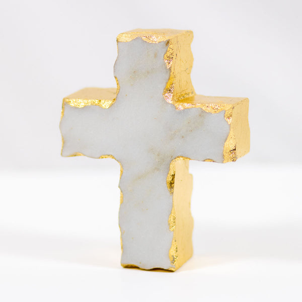 Marble Cross with Gold Leaf Edges