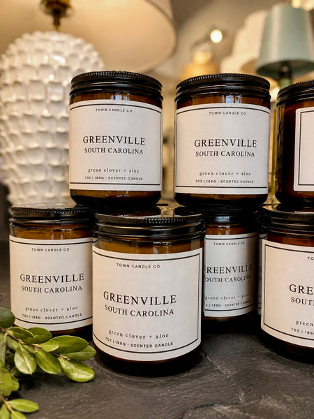 Greenville, SC Candle (Green Clover + Aloe)