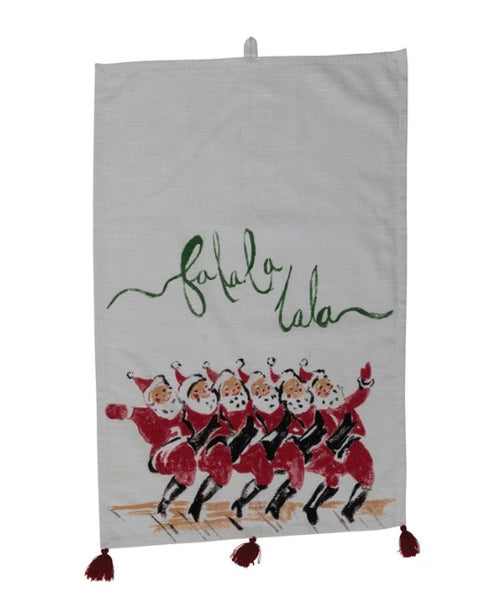 Dancing Santas Tea Towel