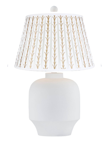 28" White Table Lamp with Pleated Shade  *LOCAL PICK UP ONLY*