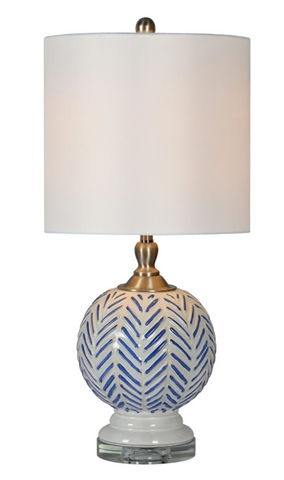 25" Blue and White Table Lamp   *LOCAL PICK UP ONLY*