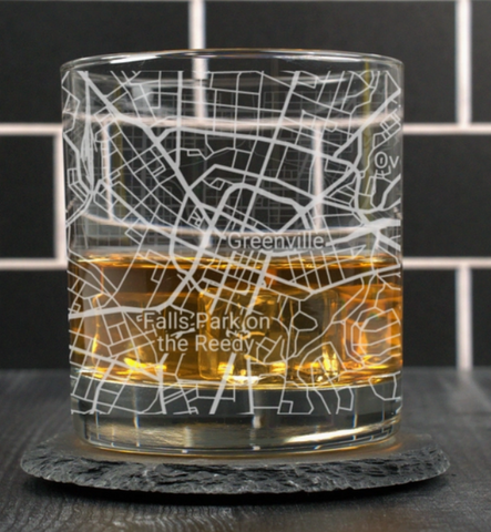 Greenville, SC Engraved Whiskey Glass