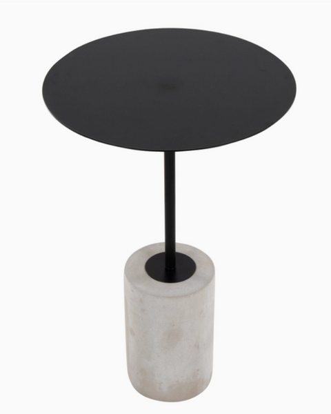 Concrete and Black Accent Drink Table  *LOCAL PICK UP ONLY*