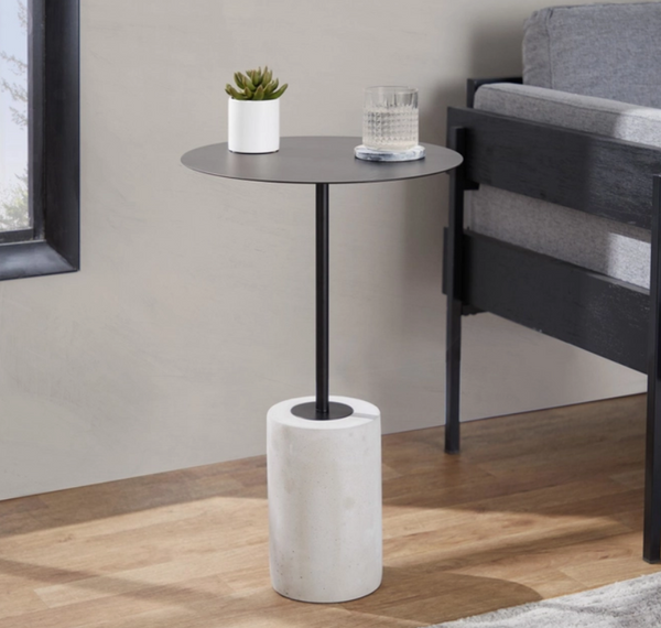 Concrete and Black Accent Drink Table  *LOCAL PICK UP ONLY*