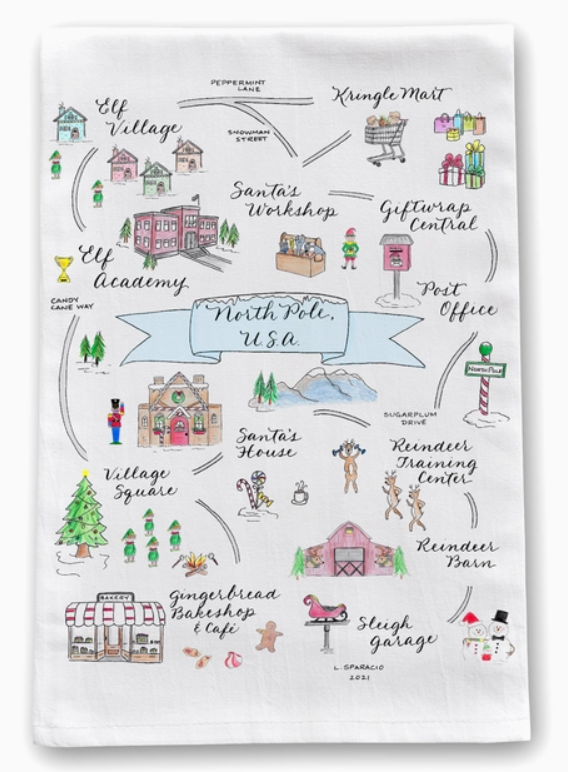 North Pole Tea Towel