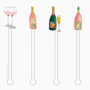 Bubbles Acrylic Stir Sticks, SET OF 4