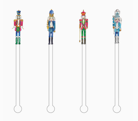 Mr. Nutcrackers Acrylic Stir Sticks, SET OF 4