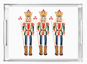 Acrylic Tray - Blue Nutcracker Trio, 2 Sizes Available