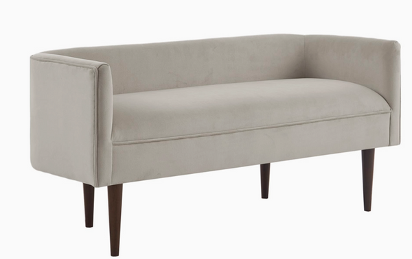 49" Cream Velvet Low Back Accent Bench  *LOCAL PICK UP ONLY*