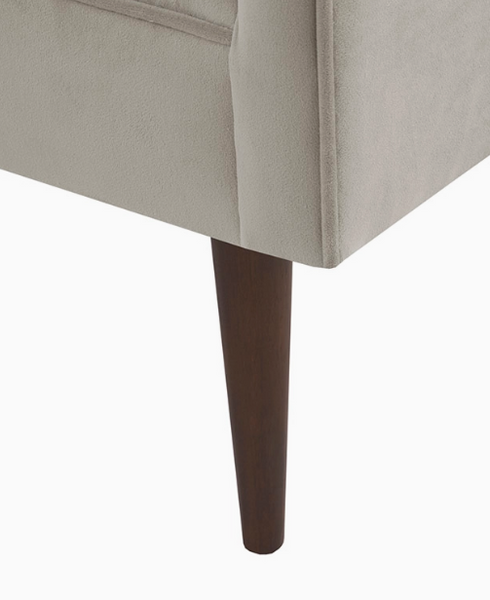 49" Cream Velvet Low Back Accent Bench  *LOCAL PICK UP ONLY*