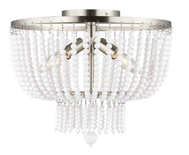 Jackie Three Light Semi-Flush Mount, Visual Comfort
