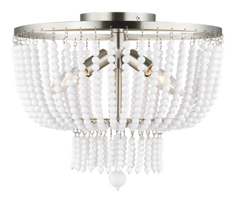 Jackie Three Light Semi-Flush Mount, Visual Comfort