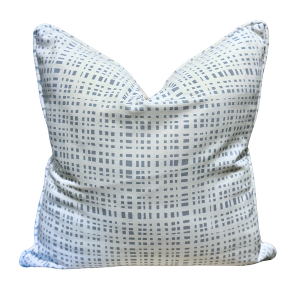 22" Orange and Blue Flower Throw Pillow