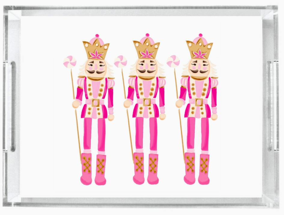 11" x 17" Acrylic Pink Nutcracker Tray