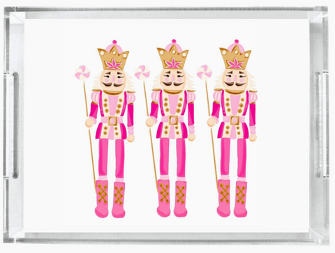 11" x 17" Acrylic Pink Nutcracker Tray