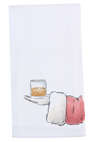 Santa Arm Bourbon Tea Towel