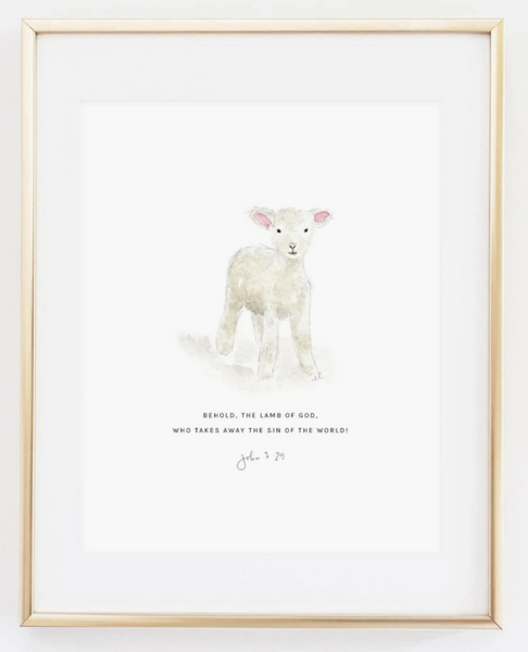 John 1:29 Lamb Scripture Framed Art Print, Artist Emily Lex