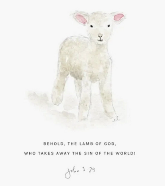 John 1:29 Lamb Scripture Framed Art Print, Artist Emily Lex