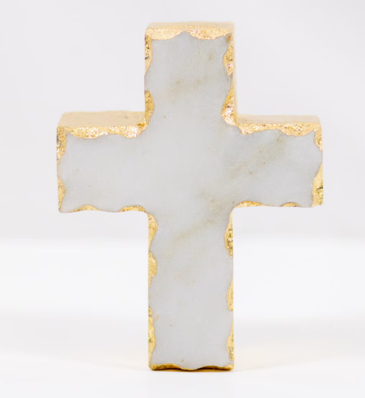 Marble Cross with Gold Edge