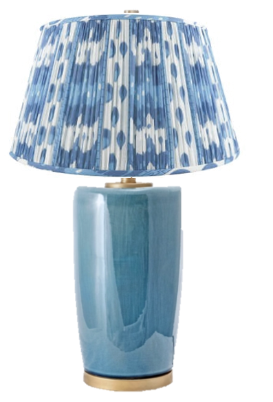 24"H Dark Blue Table Lamp, Two Lamp Shade Options  *LOCAL PICK UP ONLY*