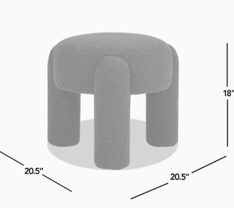 20.5" Round Navy Upholstered Ottoman  *LOCAL PICK UP ONLY*
