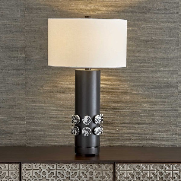 30" Zebra Stone Table Lamp   *LOCAL PICK UP ONLY*