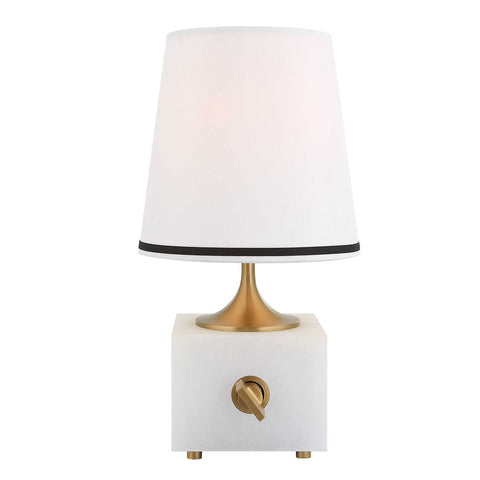11"H Alabaster and Brass Mini Lamp with Dimmer  *LOCAL PICK UP ONLY*