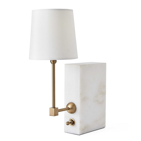16"H Marble and Brass Shelf Lamp with Dimmer  *LOCAL PICK UP ONLY*