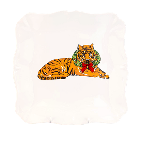 Tiger Wreath Square Platter