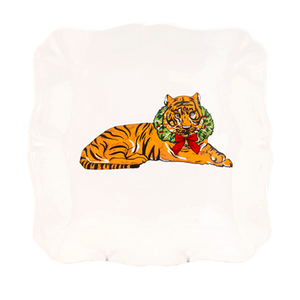 Tiger Wreath Square Platter