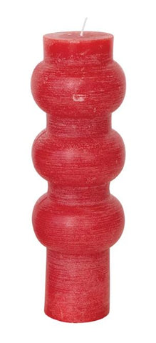 9"H Unscented Totem Pillar Candle, Red