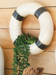 Ceramic Life Ring Wall Planter - Blue