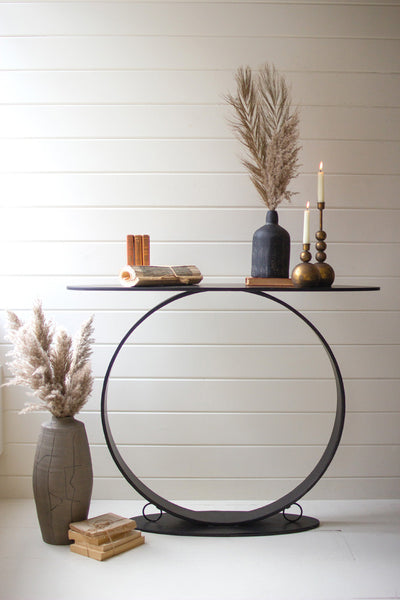 Black Oval Console Table  *LOCAL PICK UP ONLY*