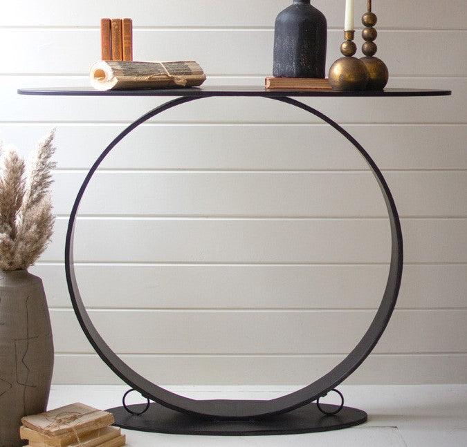 Black Oval Console Table  *LOCAL PICK UP ONLY*