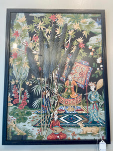 Chinoiserie Artwork with Dried Cattail Stems, Option 1 *LOCAL PICK UP ONLY*