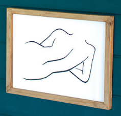 Framed Nude Print Under Glass, Small