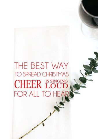 Christmas Cheer Elf Quote Hand Towel